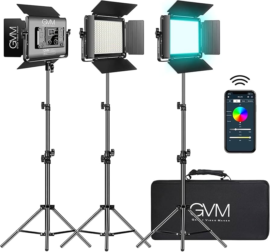 GVM RGB LEDビデオライト Amazon.com : GVM RGB LED Video Light with Lighting Kits